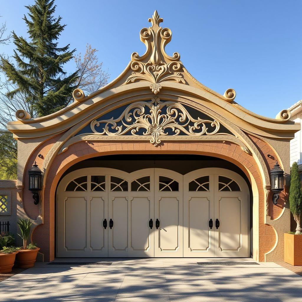 Art Nouveau Outdoor Garage design example 2