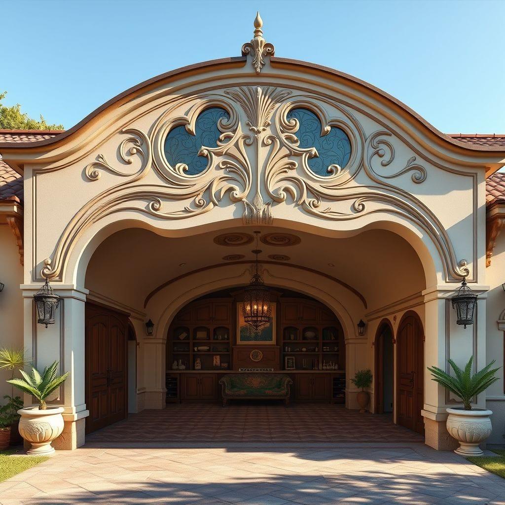 Art Nouveau Outdoor Garage design example 4