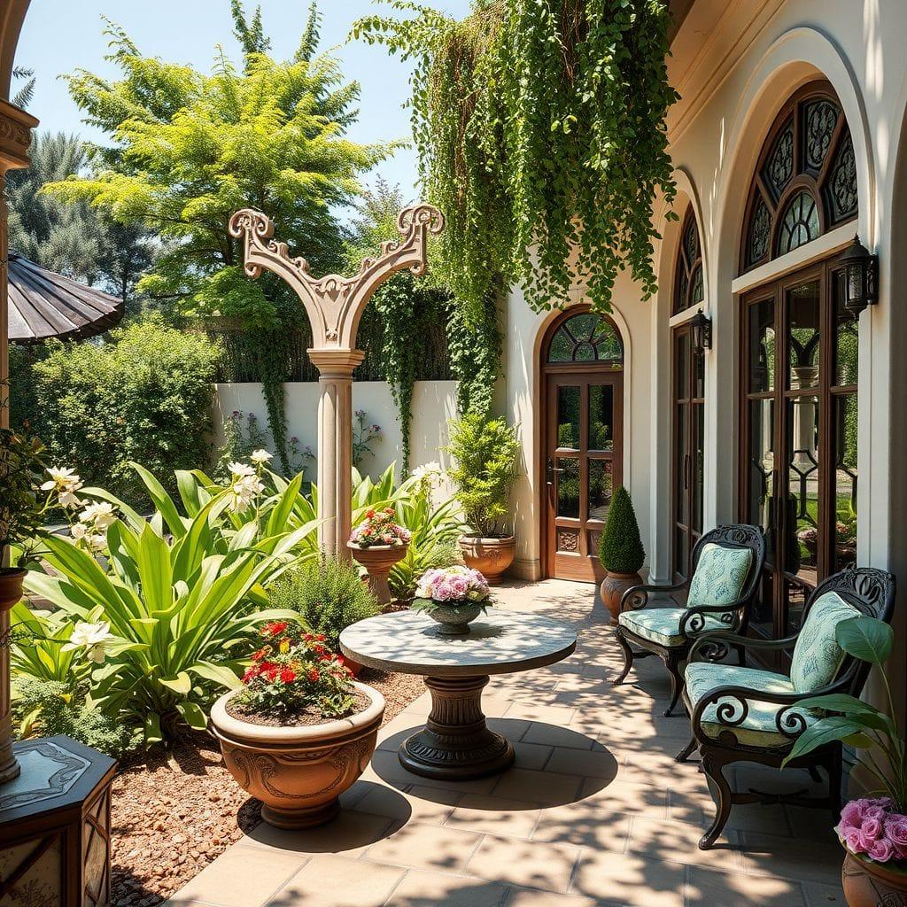 Art Nouveau Outdoor Garden design example 3