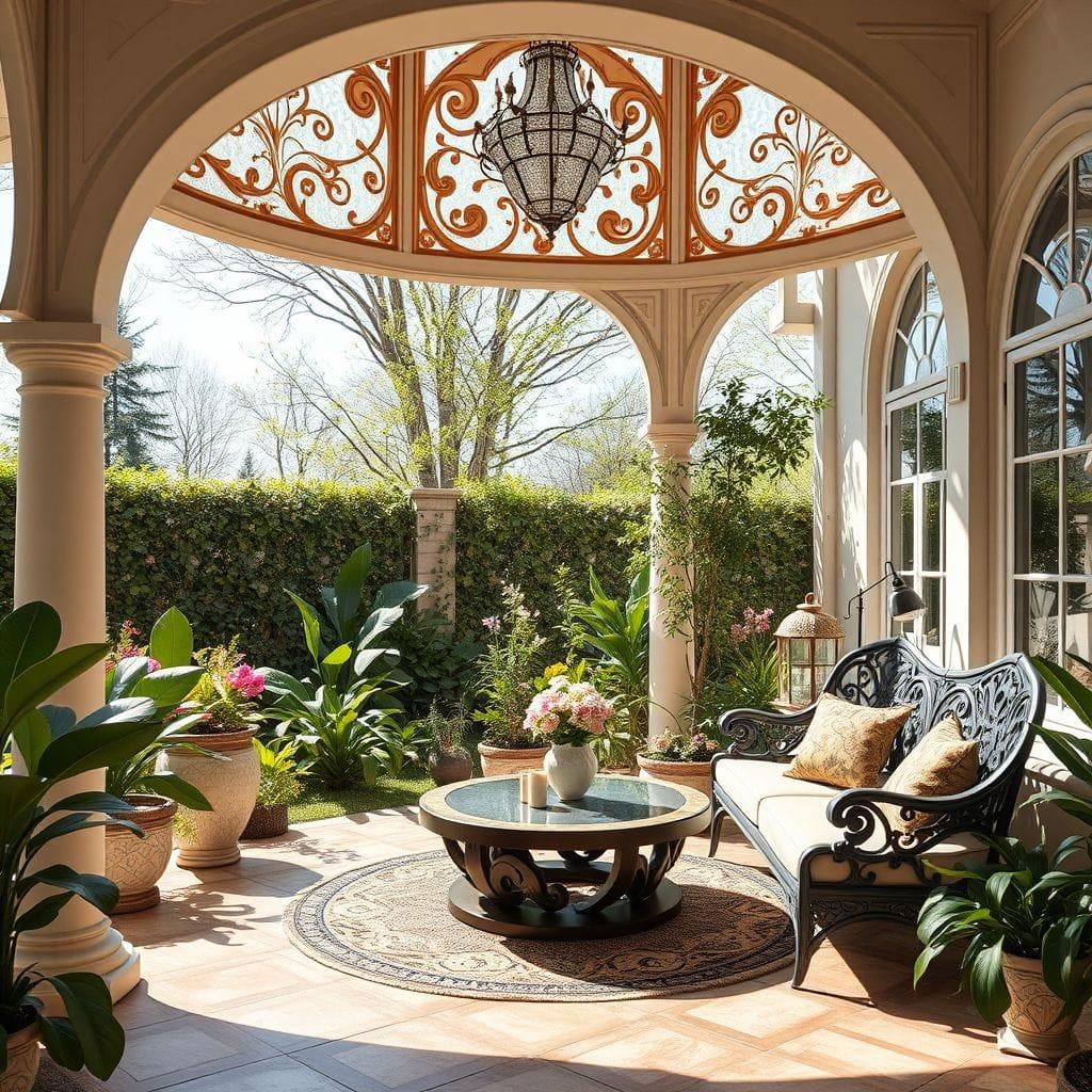 Art Nouveau Outdoor Garden design example 4