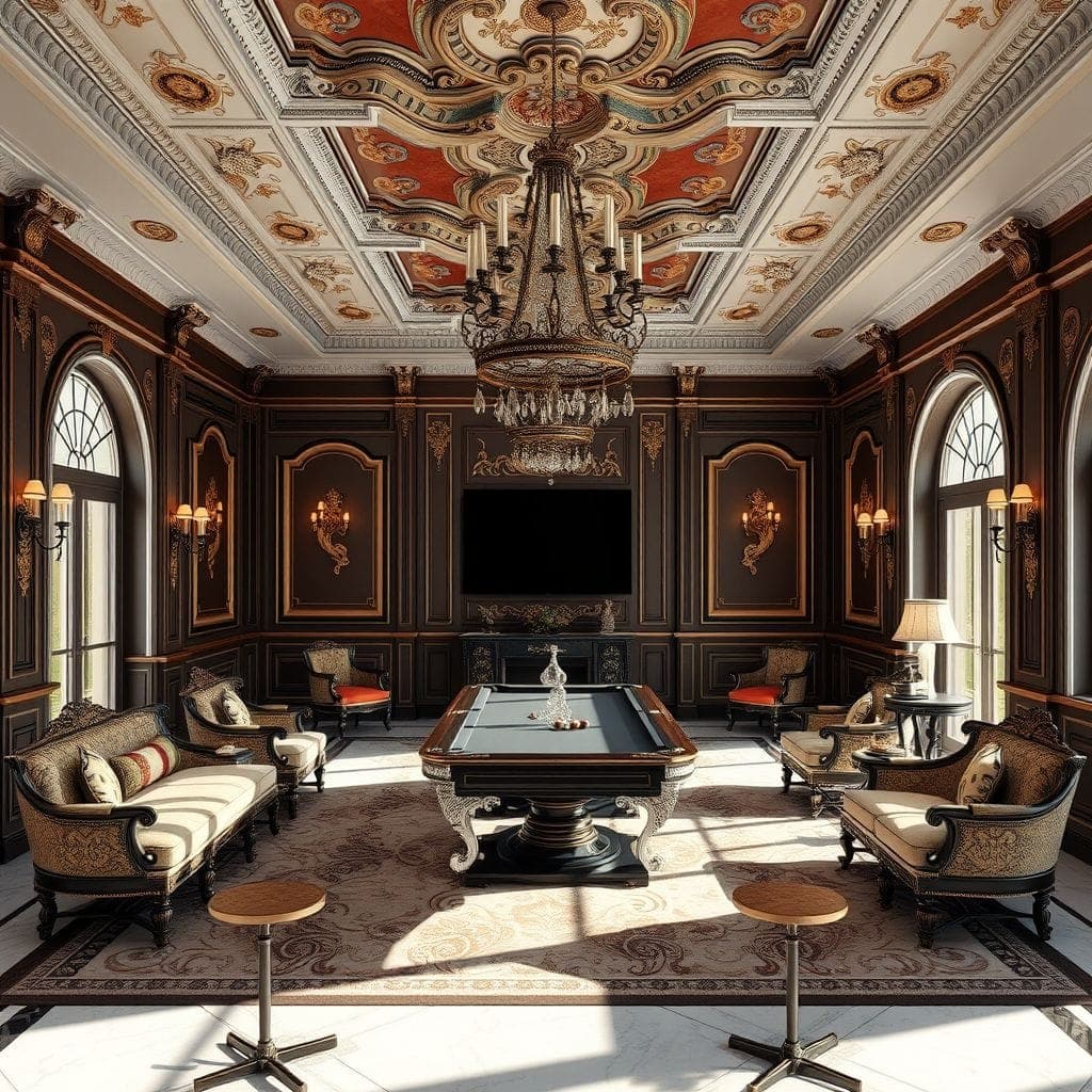 Baroque Game Room design example 1