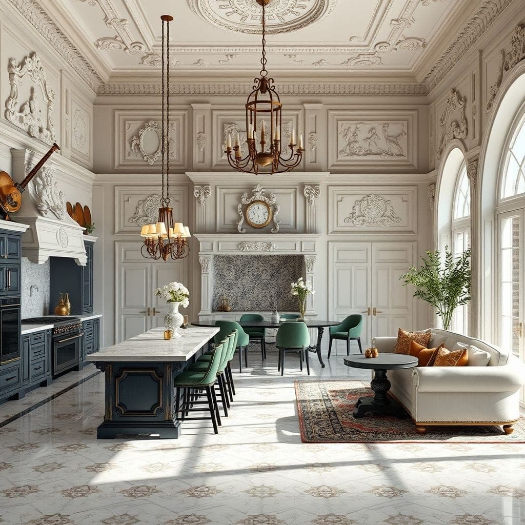 Baroque Kitchen Living Combo design example 2