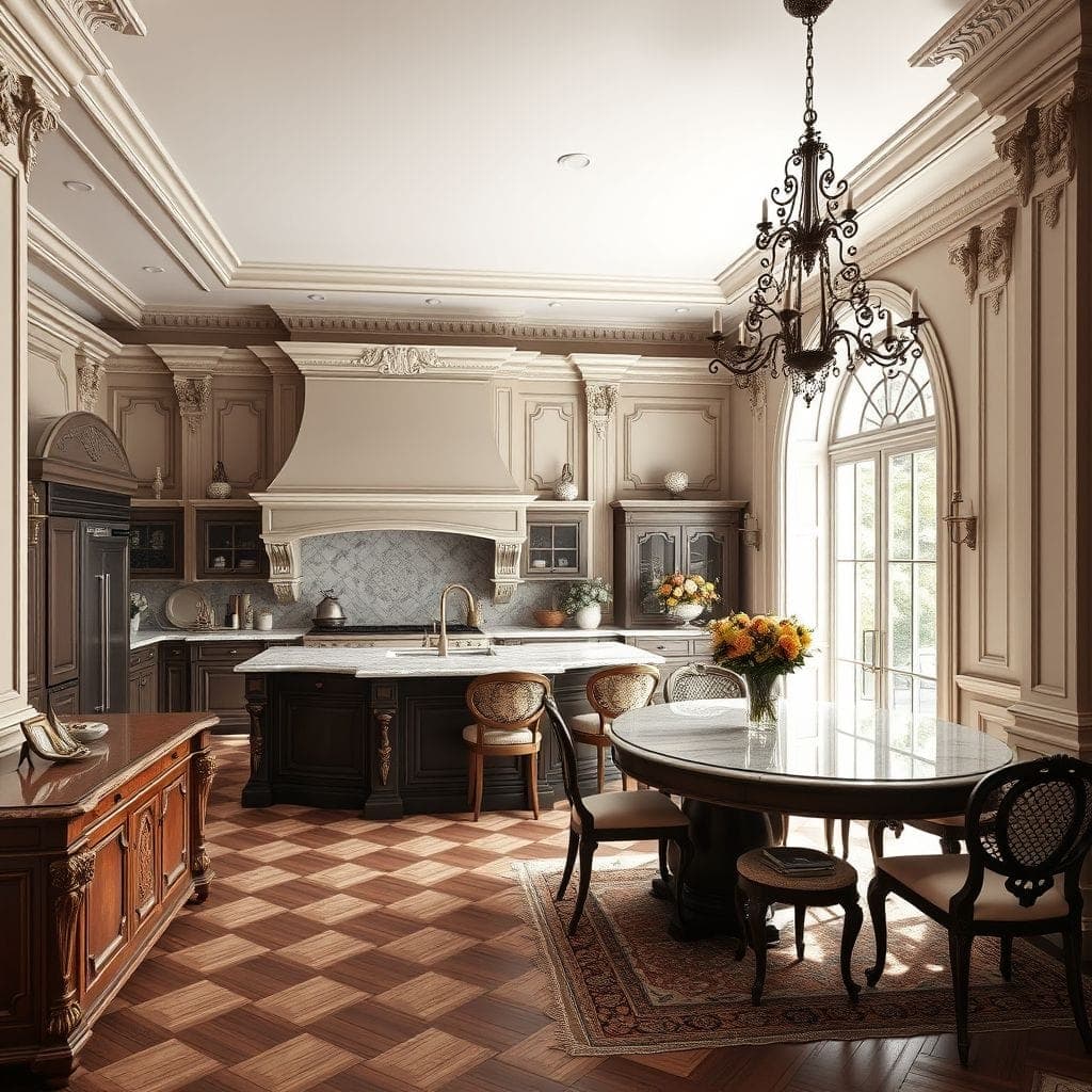 Baroque Kitchen Living Combo design example 4