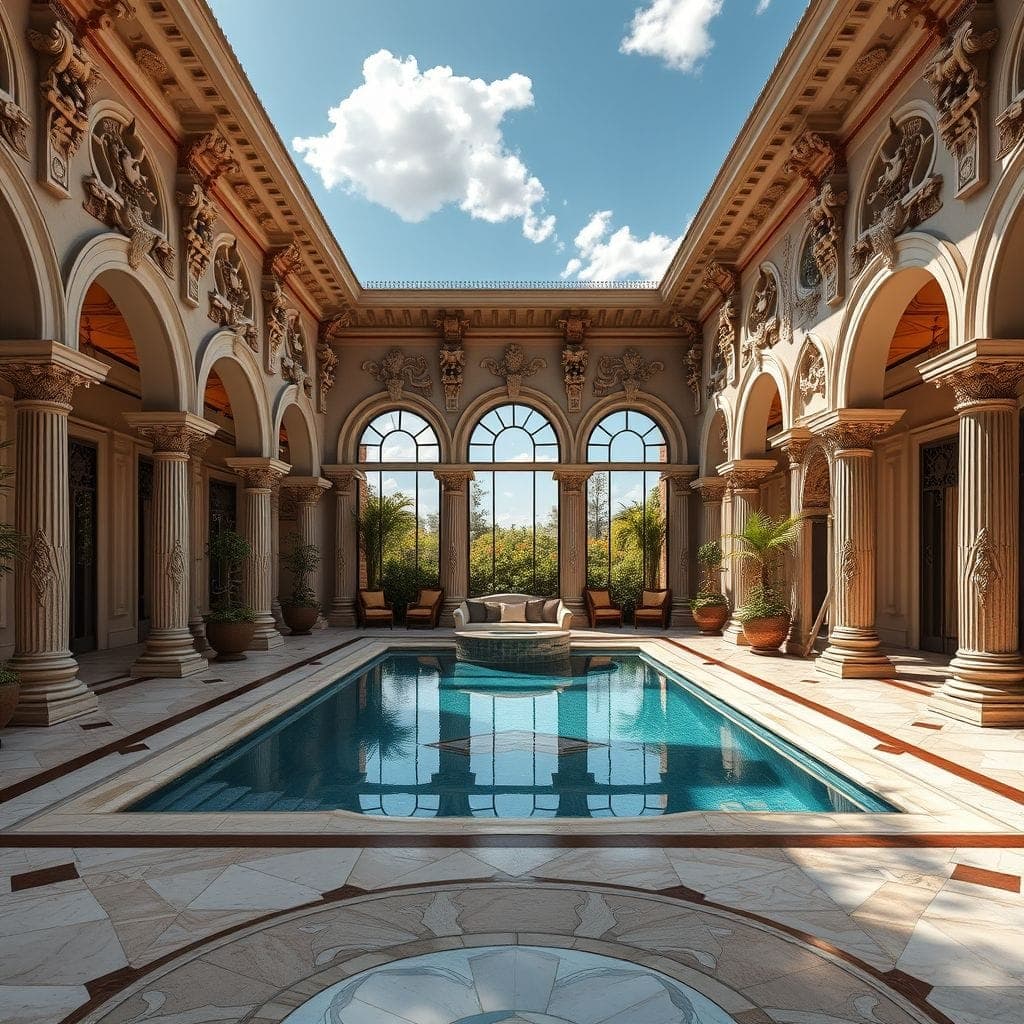 Baroque Outdoor Pool Area design example 1