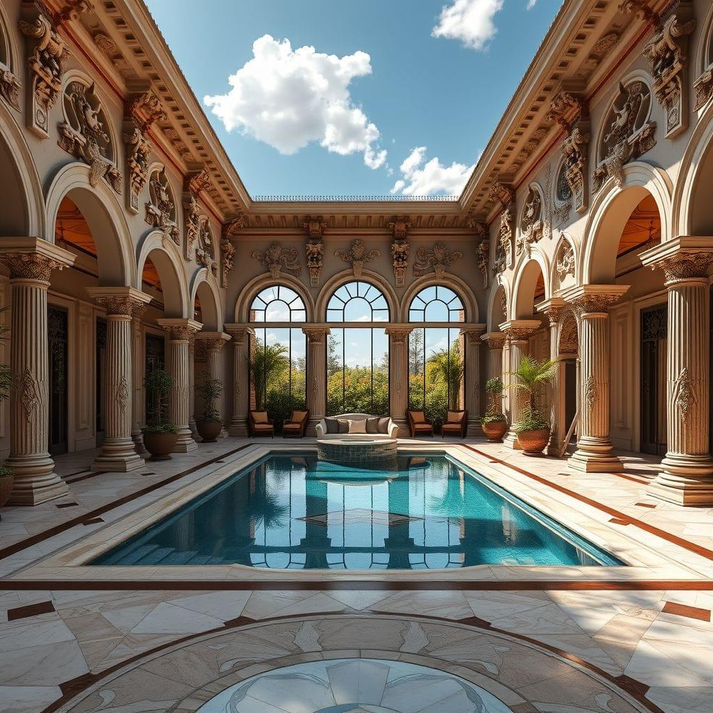 Baroque Outdoor Pool Area design example 1