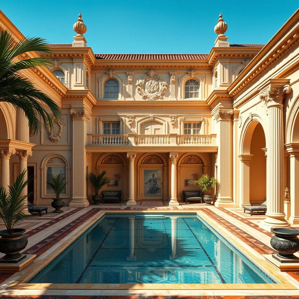 Baroque Outdoor Pool Area design example 4