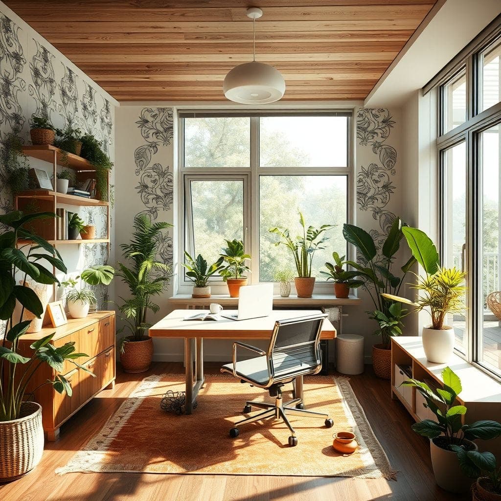 Biophilic Home Office design example 1