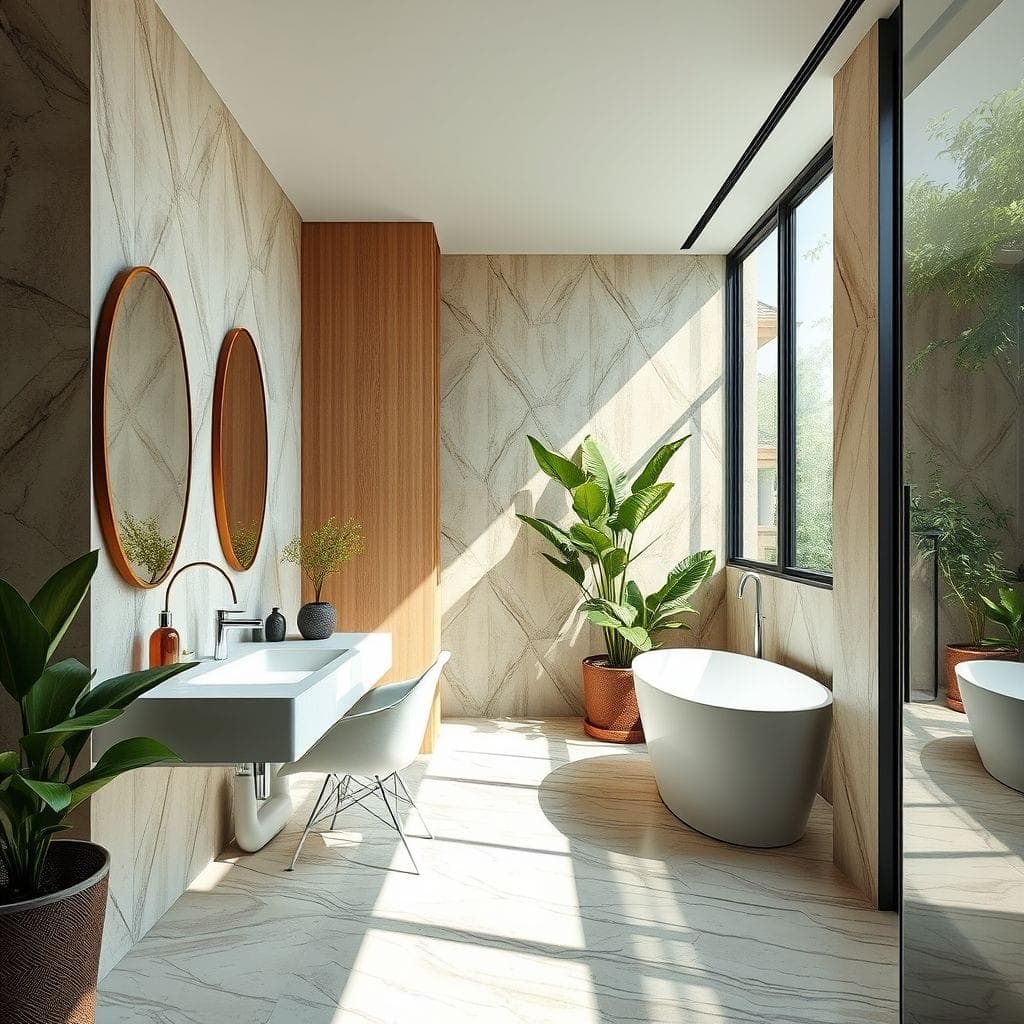 Biophilic Hotel Bathroom design example 2