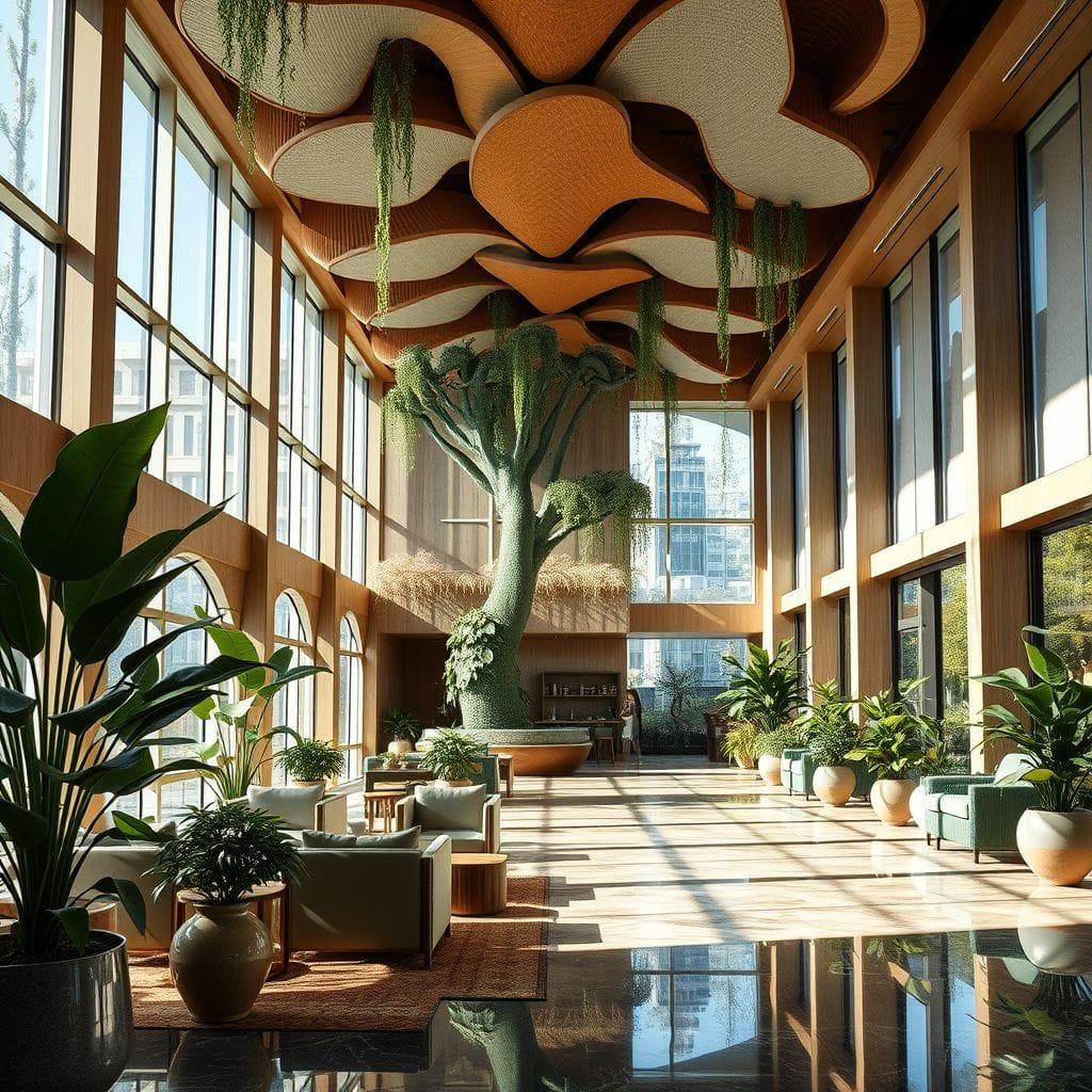Biophilic Hotel Lobby design example 1
