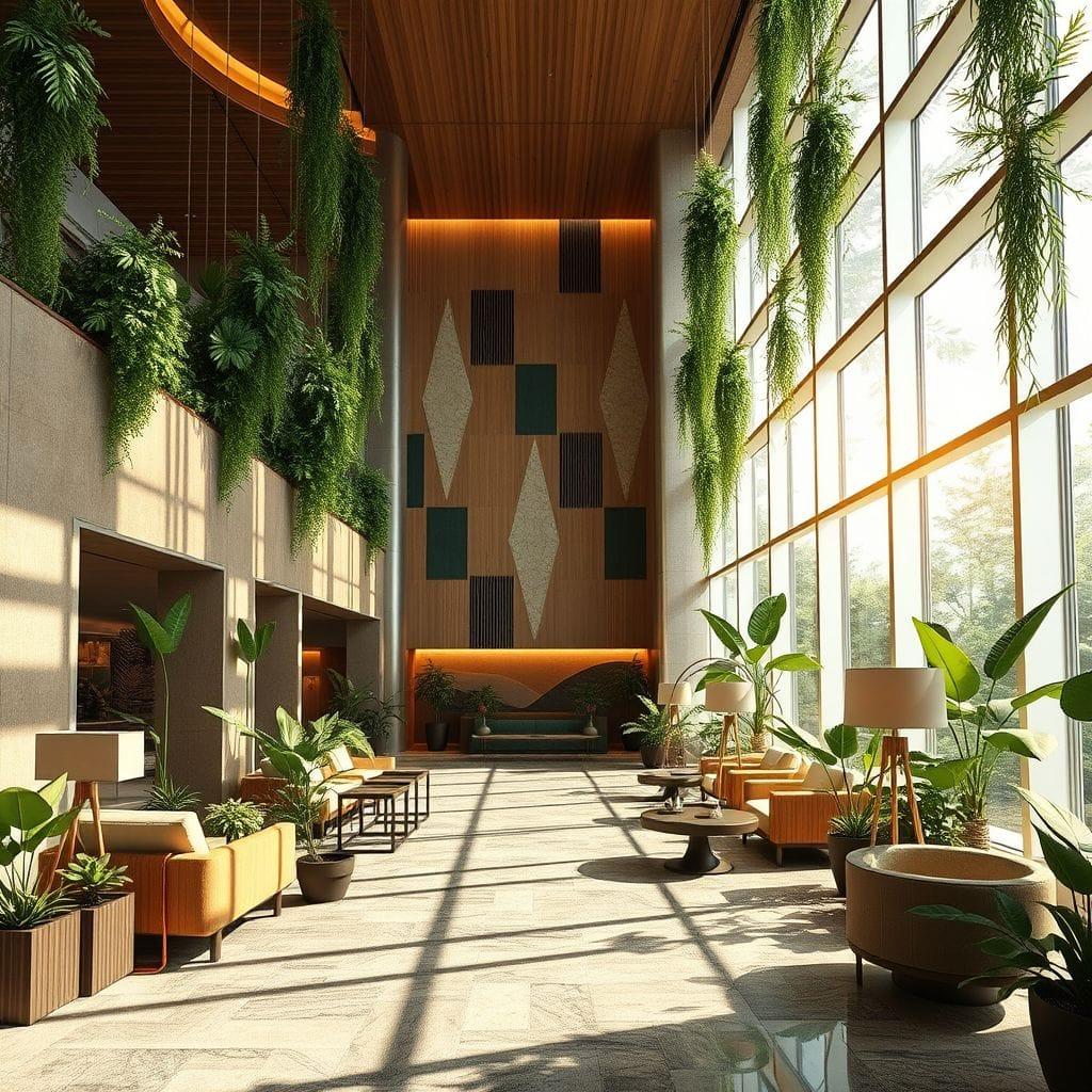 Biophilic Hotel Lobby design example 3