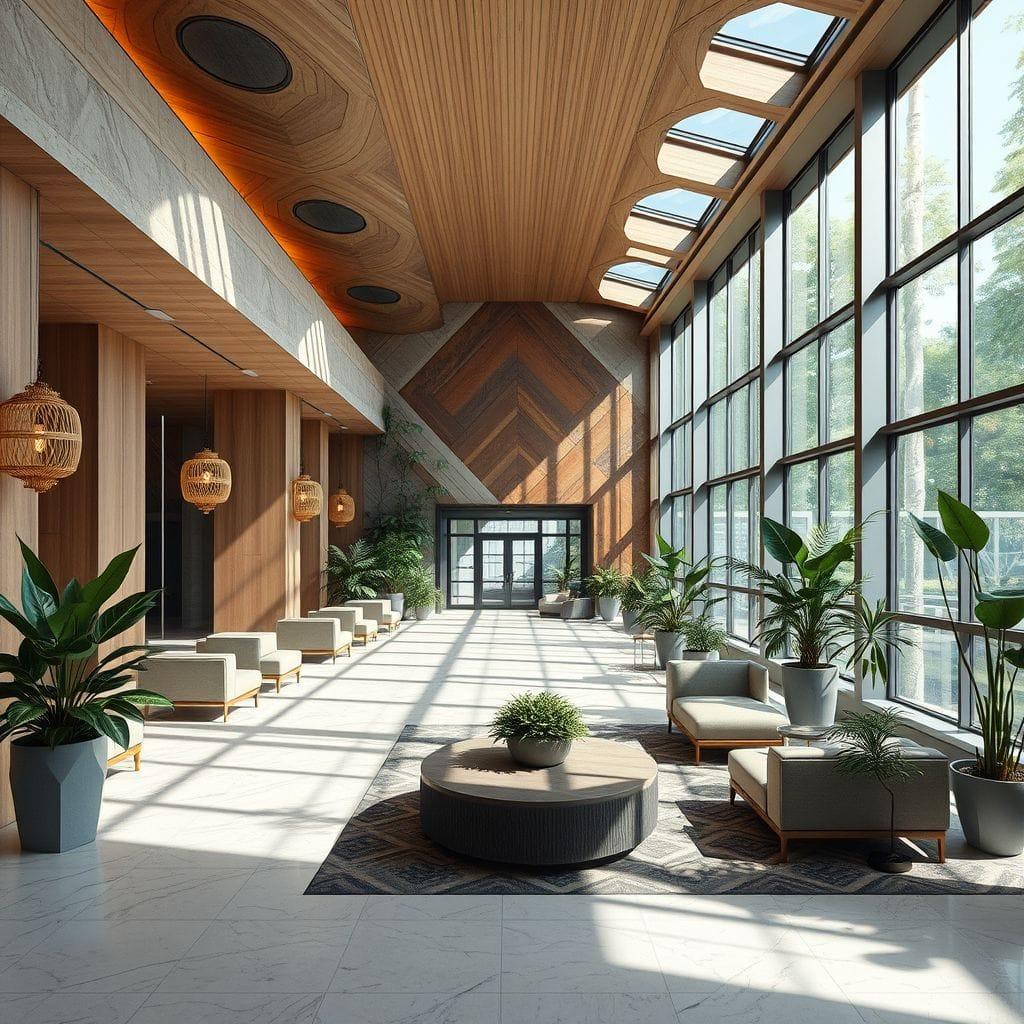 Biophilic Hotel Lobby design example 4