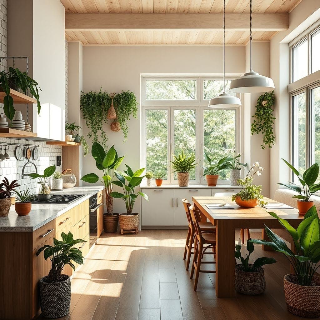 Biophilic Kitchen Living Combo design example 4