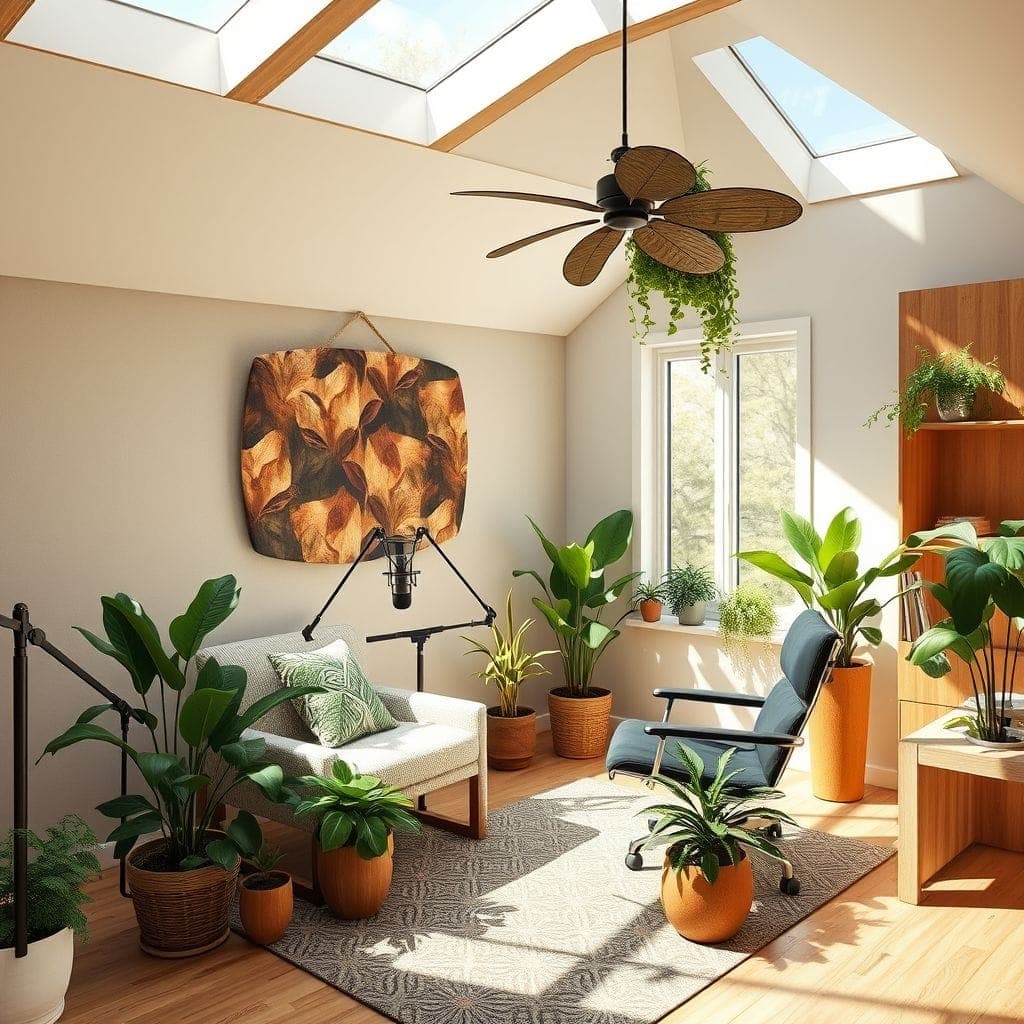 Biophilic Podcast Studio design example 1