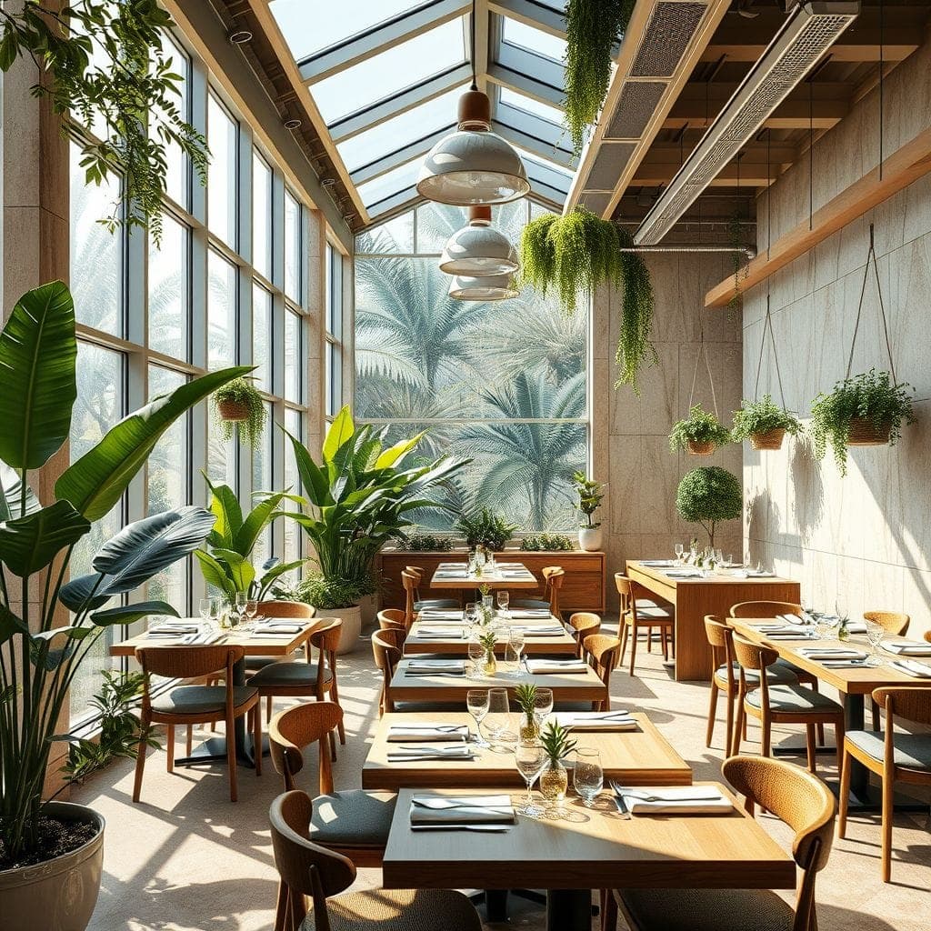 Biophilic Restaurant design example 1