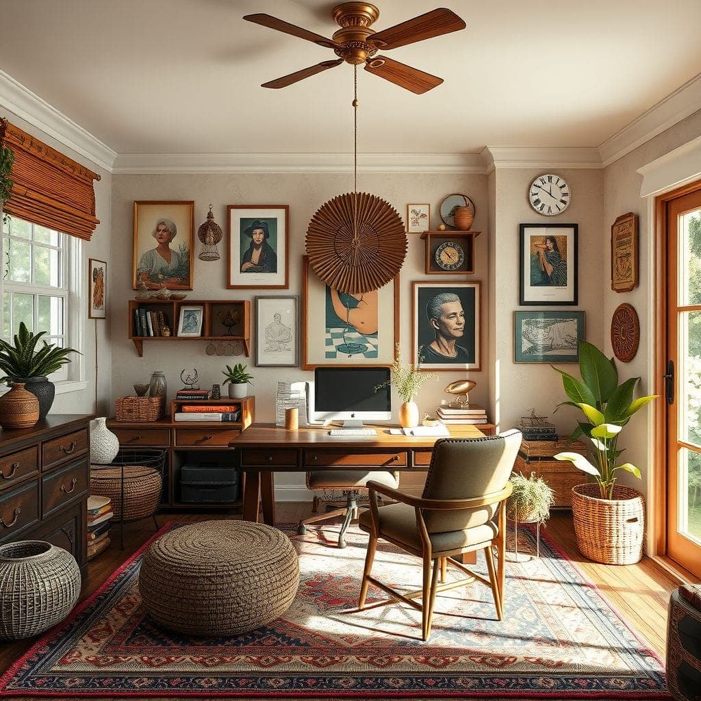 Bohemian Home Office design example 1