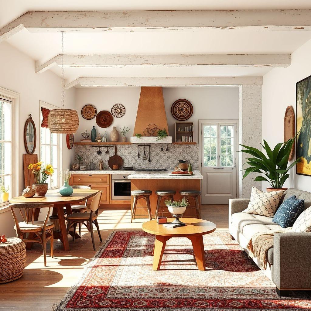 Bohemian Kitchen Living Combo design example 2