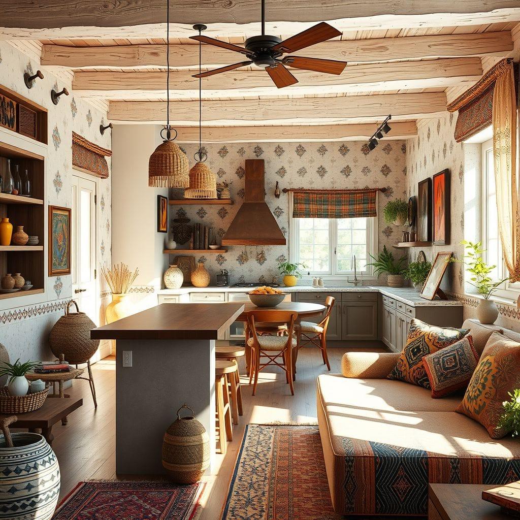 Bohemian Kitchen Living Combo design example 3