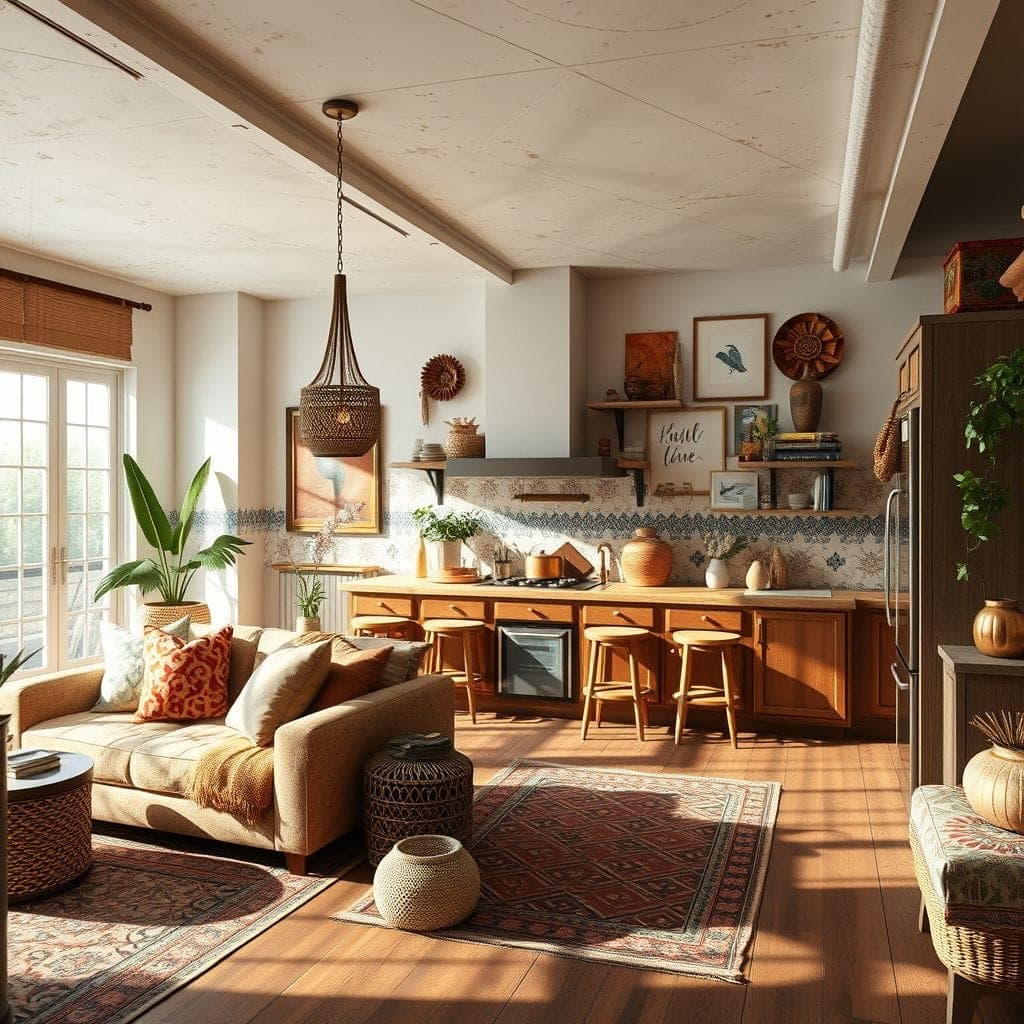 Bohemian Kitchen Living Combo design example 4