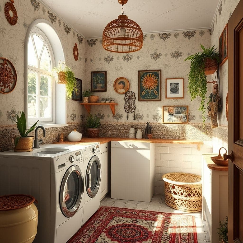 Bohemian Laundry Room design example 3