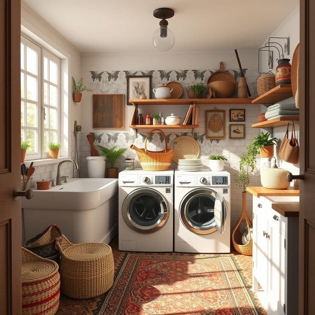 Bohemian Laundry Room design example 4