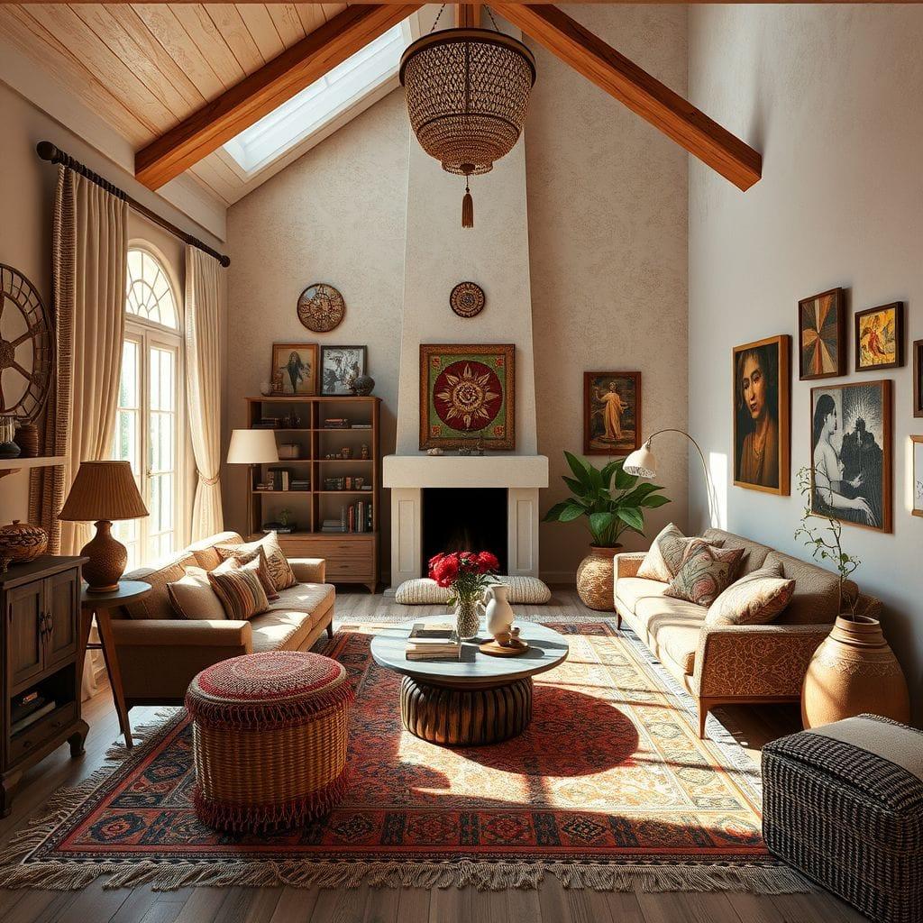 Bohemian Living Room design example 1