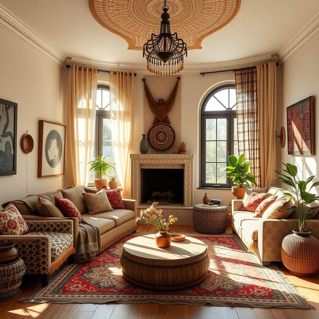 Bohemian Living Room design example 3