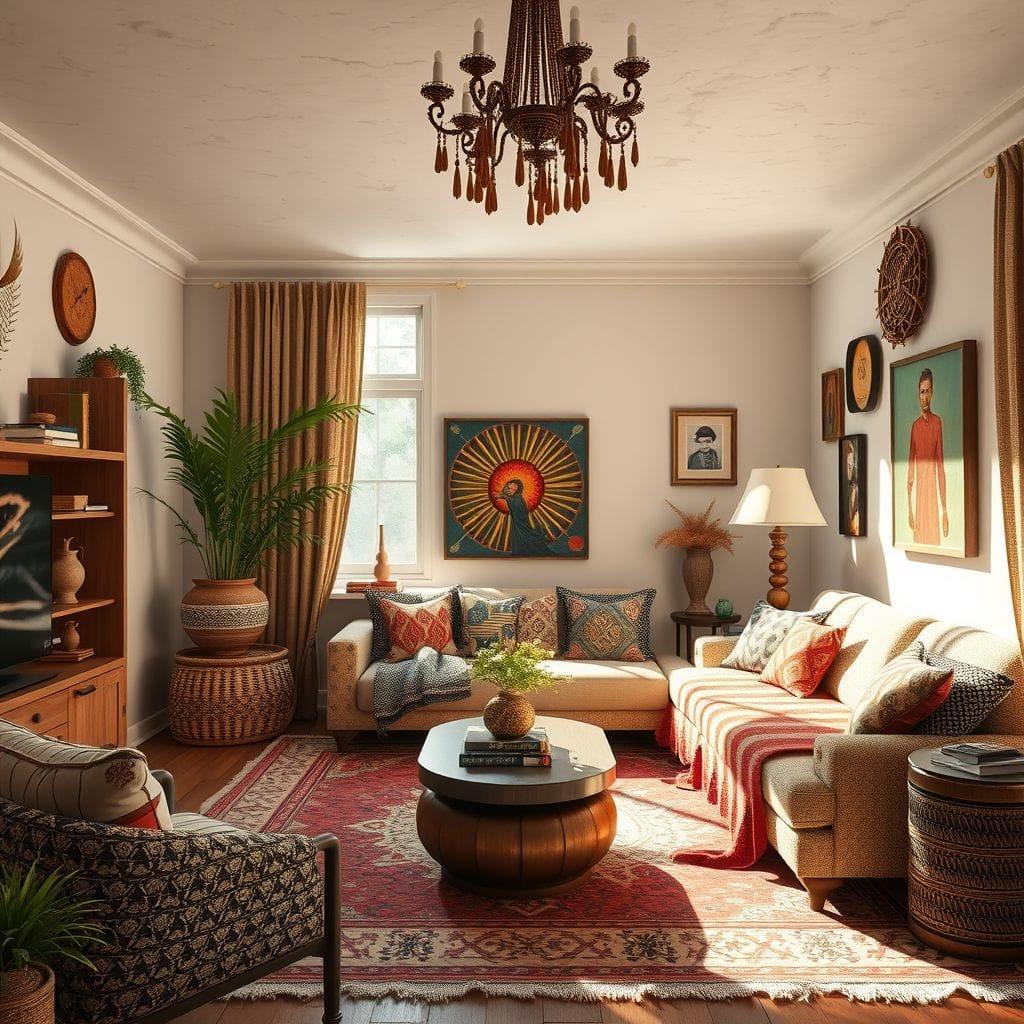 Bohemian Living Room design example 4