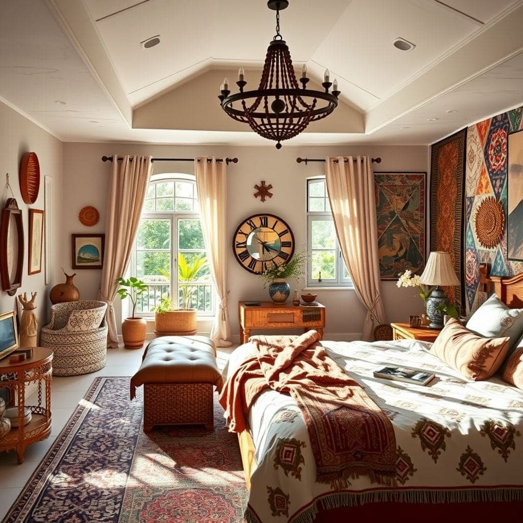 Bohemian Master Bedroom design example 1