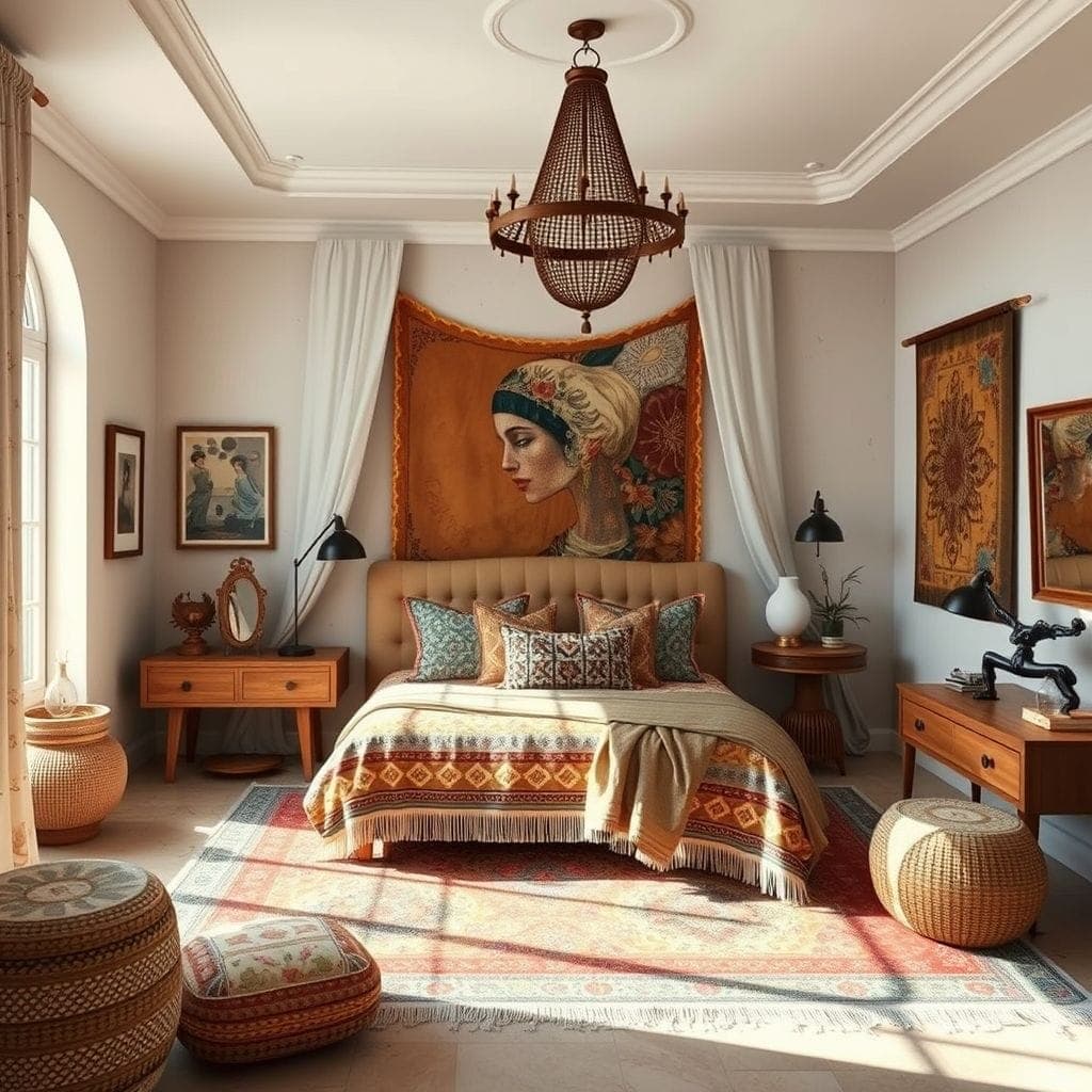 Bohemian Master Bedroom design example 4