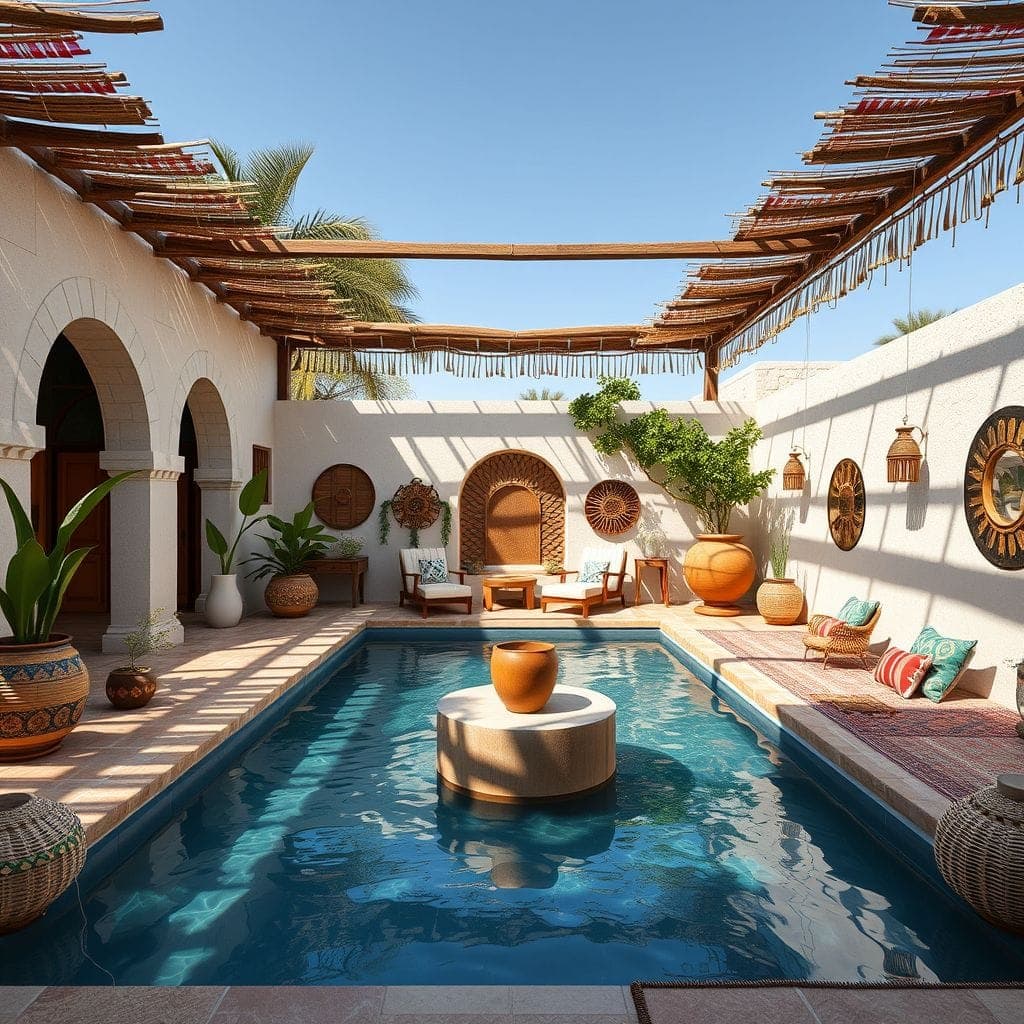 Bohemian Outdoor Pool Area design example 2