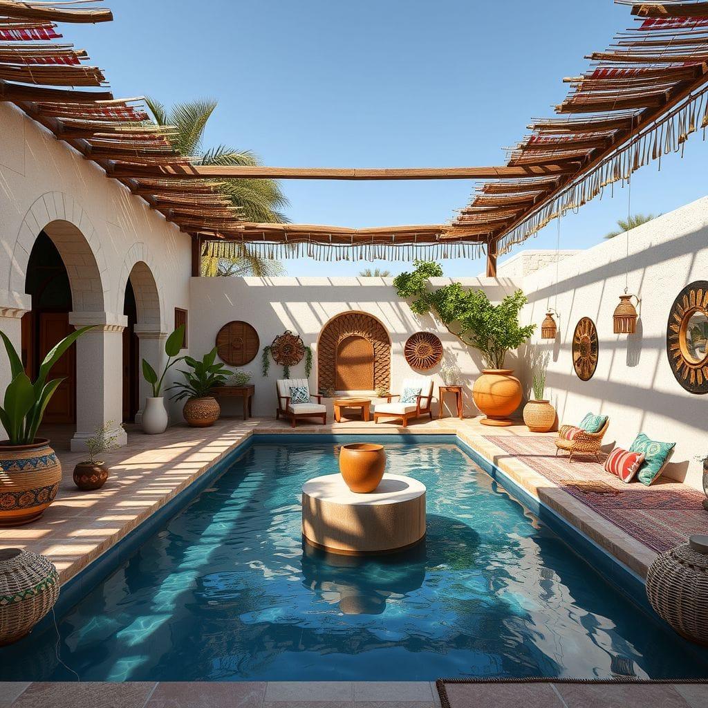 Bohemian Outdoor Pool Area design example 2