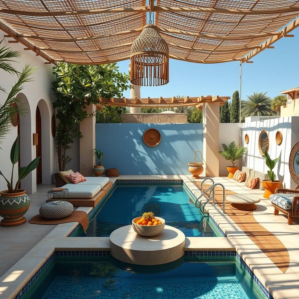 Bohemian Outdoor Pool Area design example 3