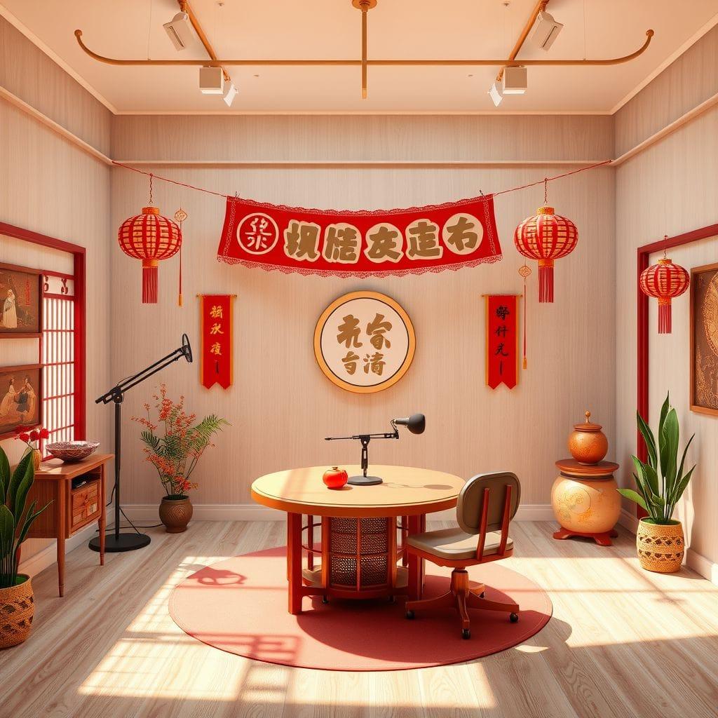 Chinese New Year Podcast Studio design example 1