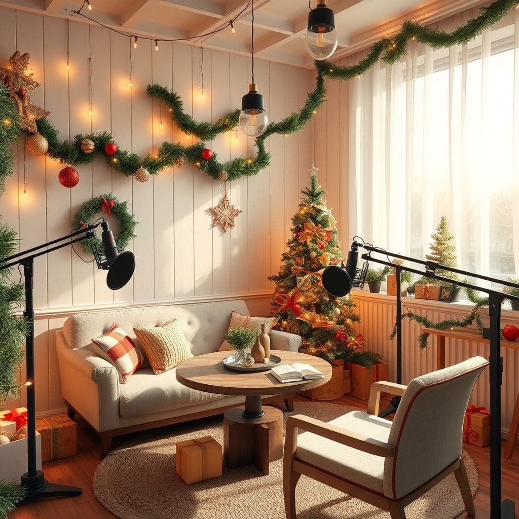 Christmas Podcast Studio design example 1