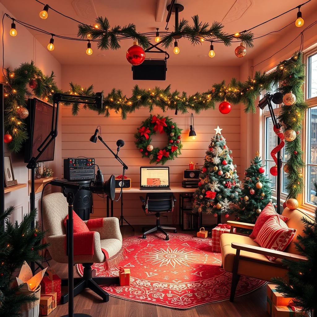 Christmas Podcast Studio design example 3