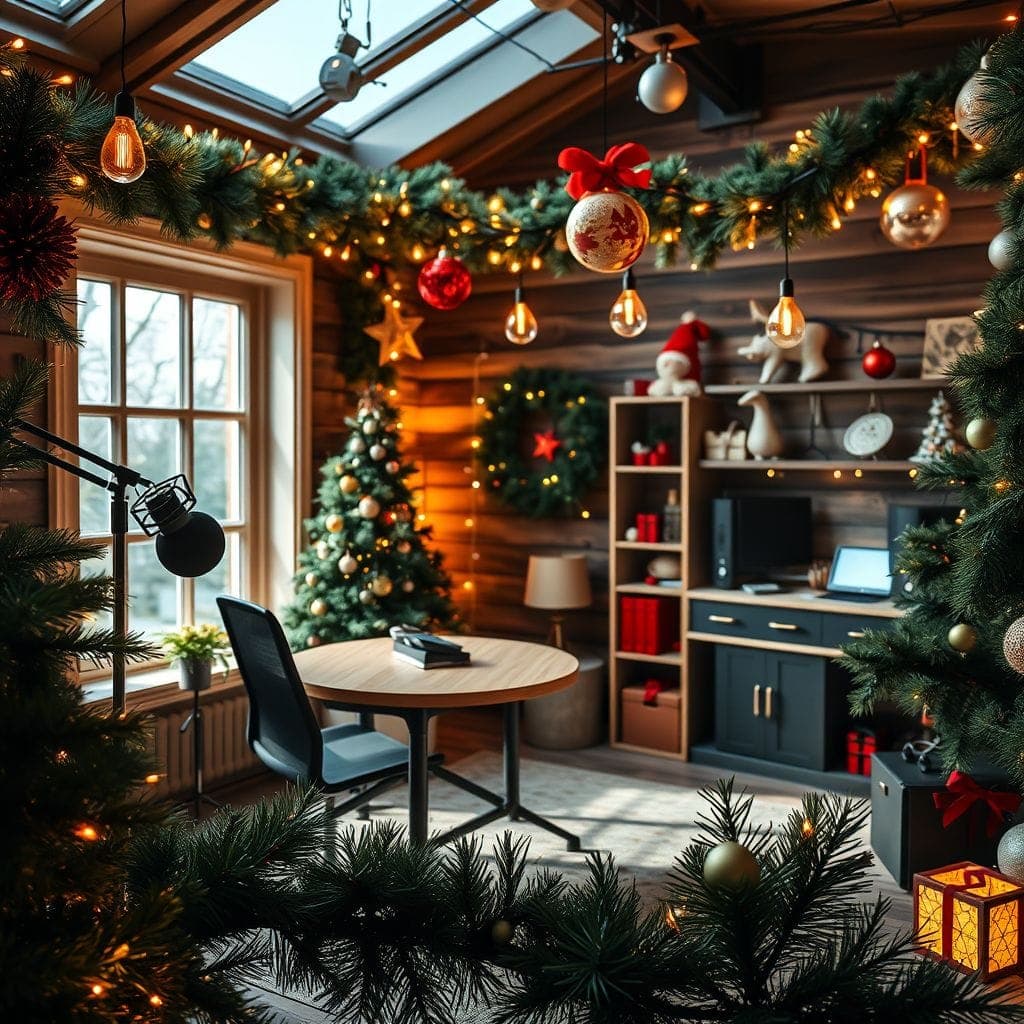 Christmas Podcast Studio design example 4
