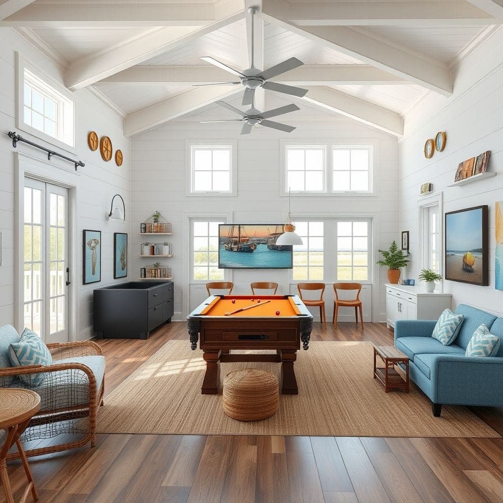 Coastal Game Room design example 1