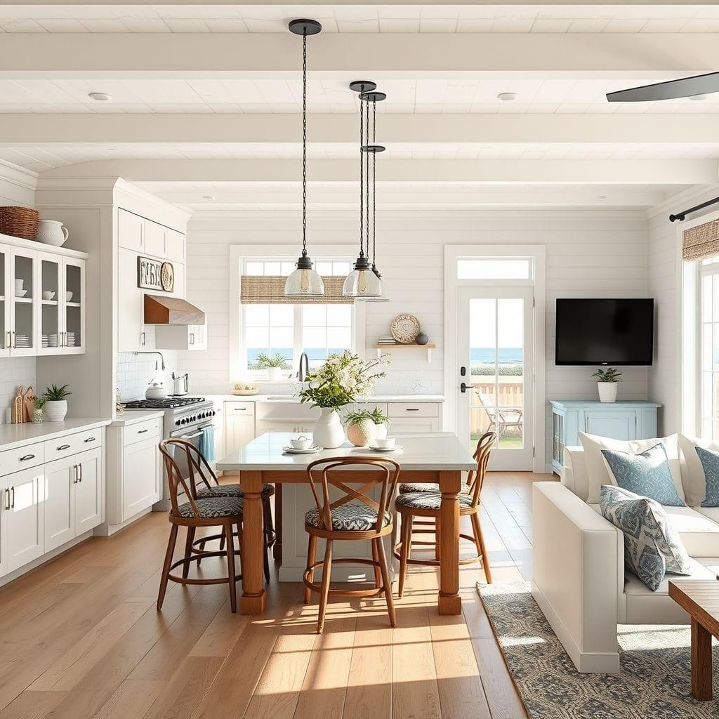 Coastal Kitchen Living Combo design example 1