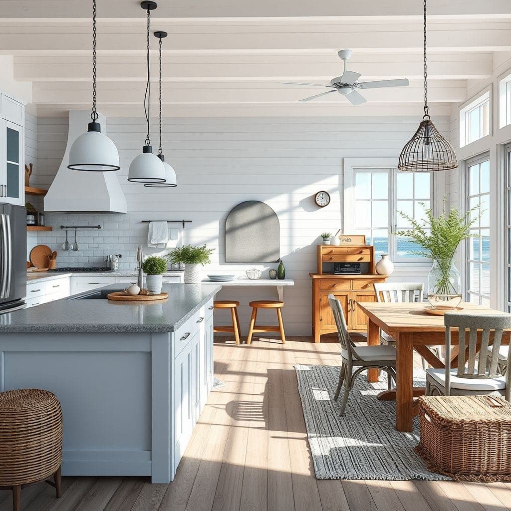 Coastal Kitchen Living Combo design example 2
