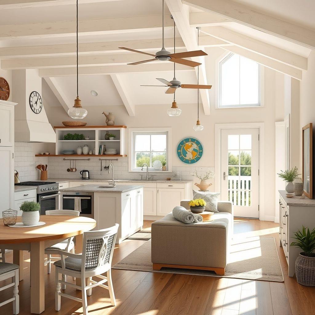 Coastal Kitchen Living Combo design example 3