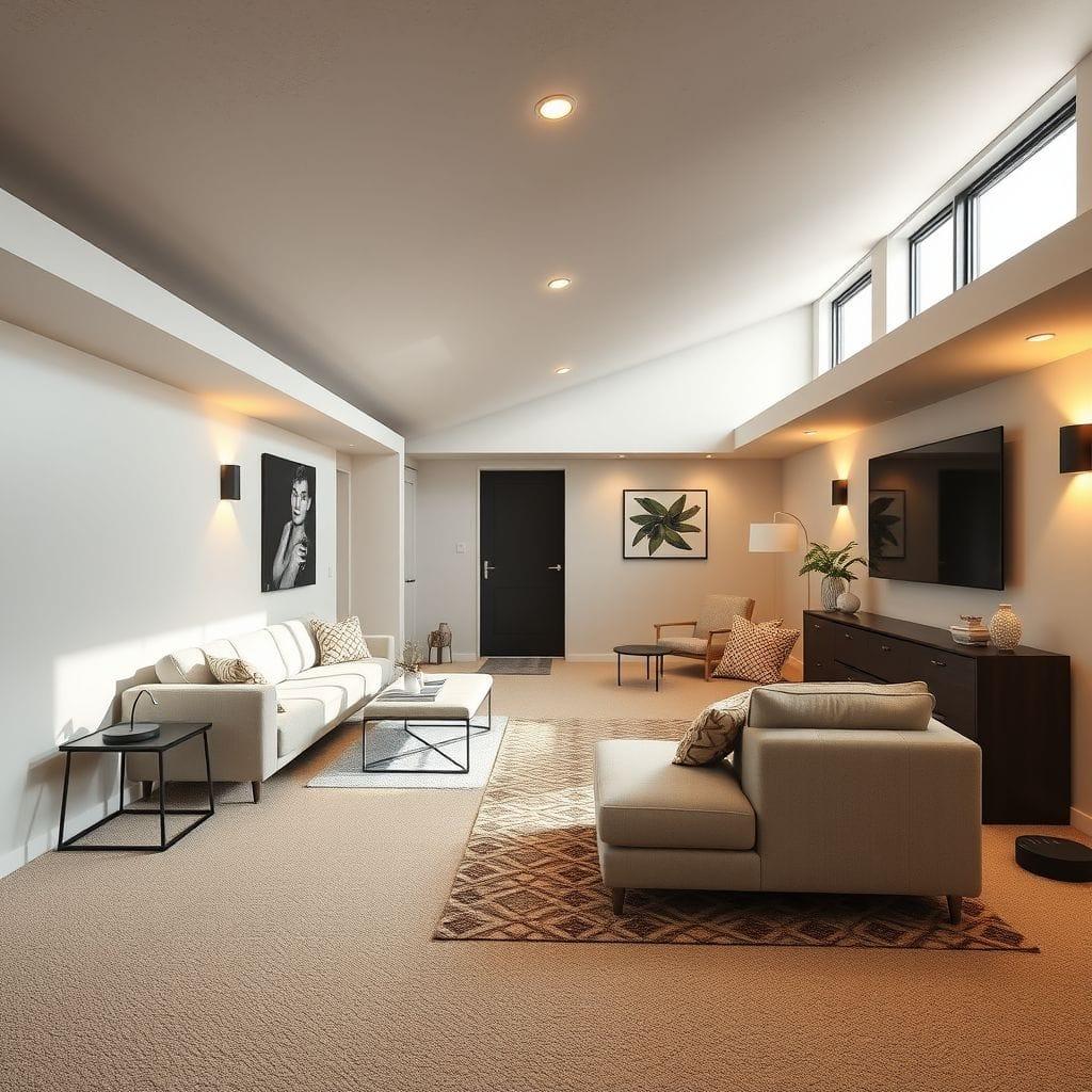 Contemporary Basement design example 3