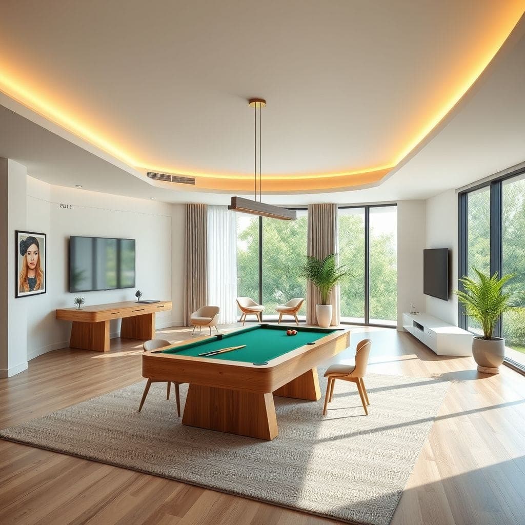 Contemporary Game Room design example 3
