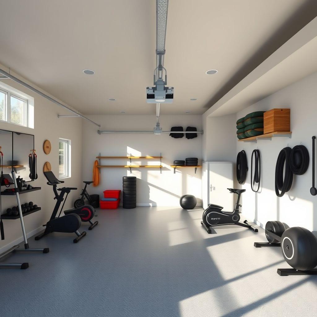 Contemporary Garage Gym design example 2