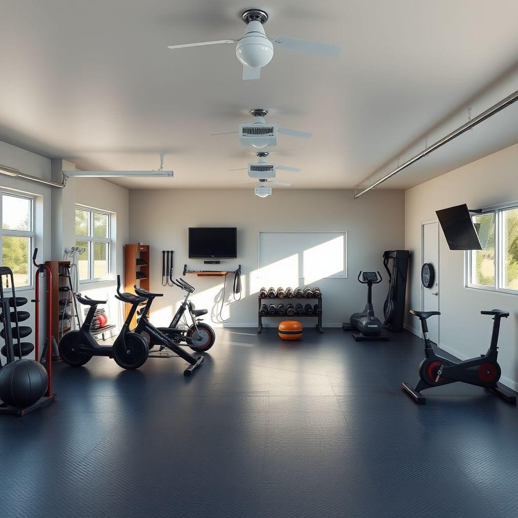 Contemporary Garage Gym design example 4