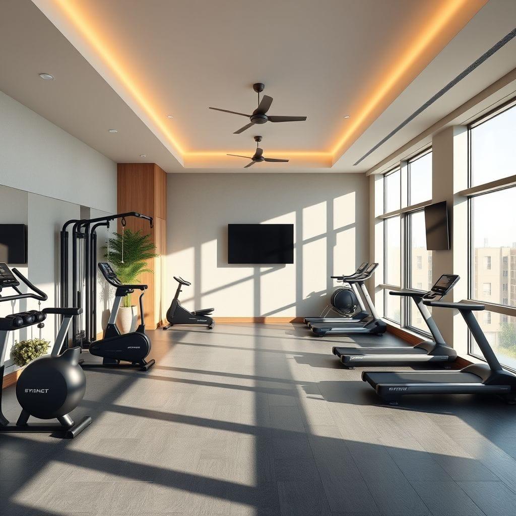 Contemporary Home Gym design example 3