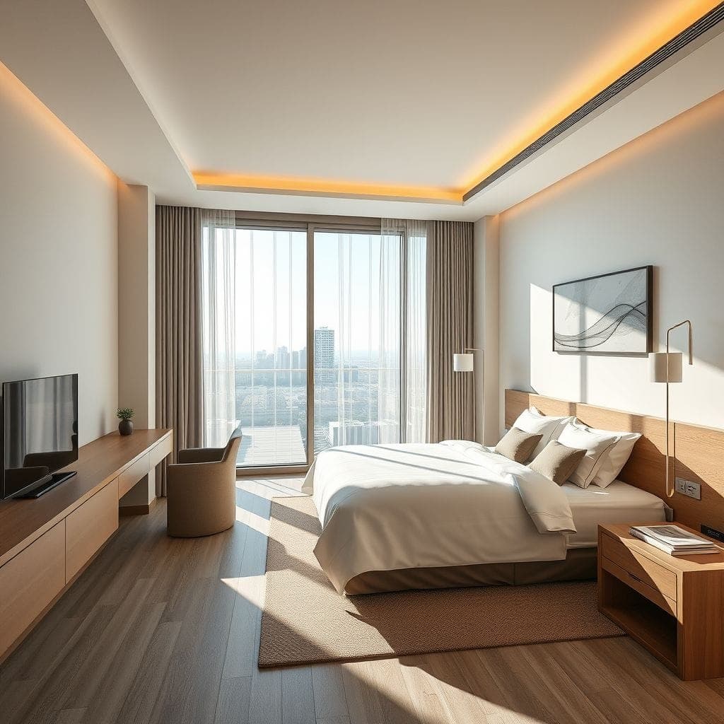 Contemporary Hotel Room design example 4