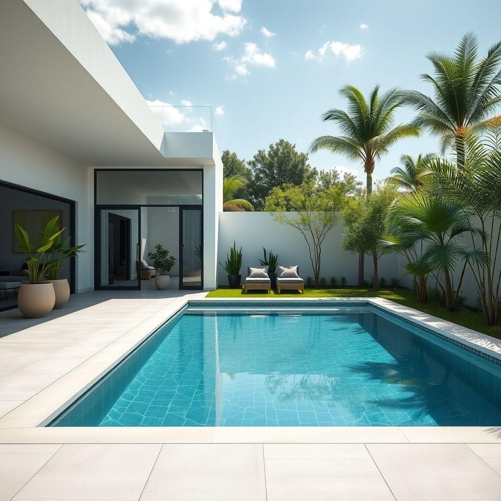 Contemporary Outdoor Pool Area design example 1