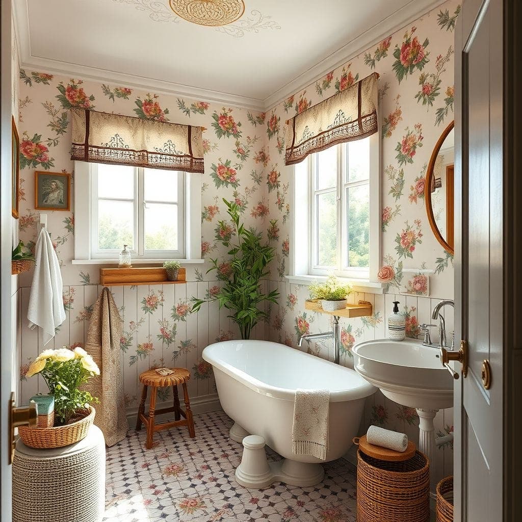 Cottagecore Hotel Bathroom design example 3