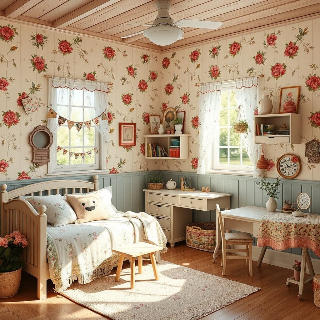 Cottagecore Kids Room design example 3
