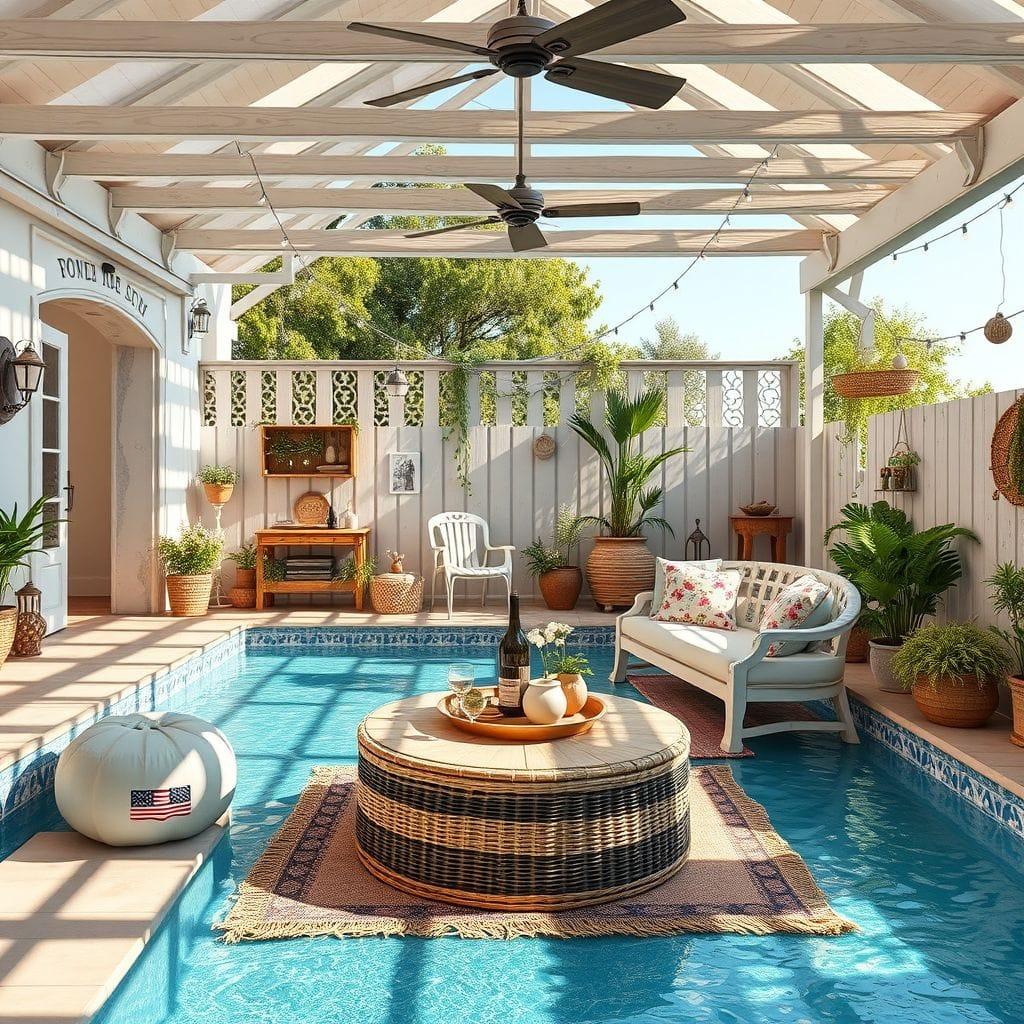 Cottagecore Outdoor Pool Area design example 1